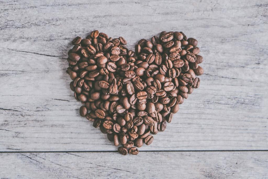 coffee shaped into heart