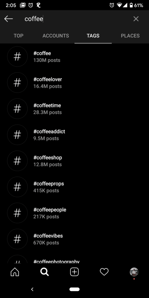 coffee hashtags