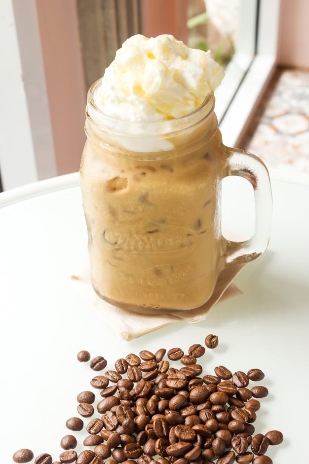 Sweet blended iced cappuccino