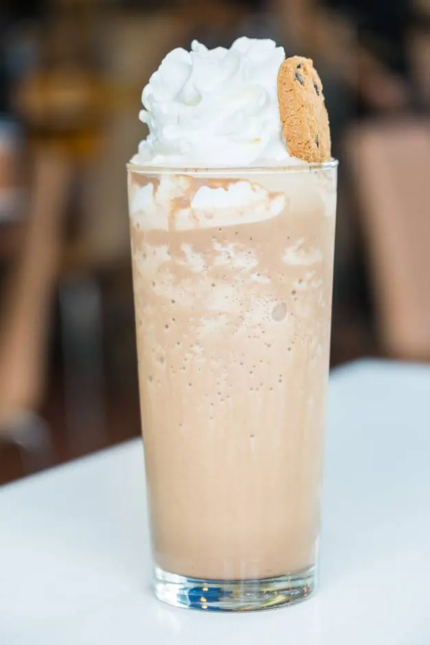 Creamy iced coffee with almond milk