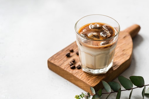 Ice Cold Coffee In Glass, Refreshing Summer Drink. 