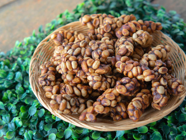 Raw luwak coffee beans before roasting. The most expensive coffee beans in the world.