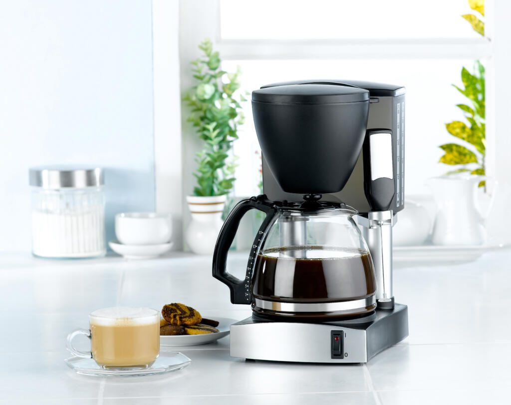 Coffee blender and boiler machine great for makes hot drinks in the kitchen interior