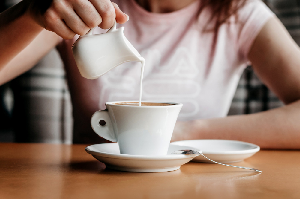milk in coffee